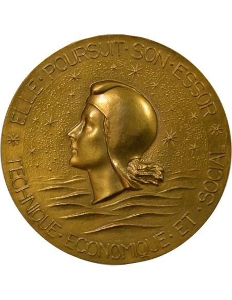 Compagnie Générale Transatlantique 1 jeton Bronze Doré 1972 A Paris