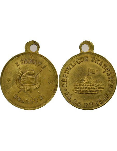 Révolution de Février 1 médaille Laiton 1848