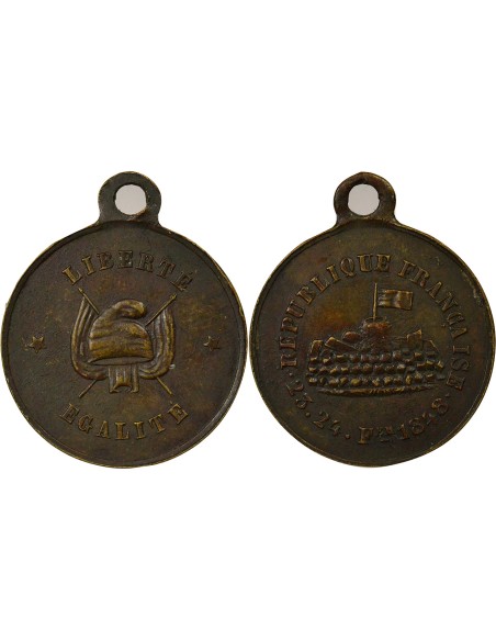 Révolution de Février 1 médaille Laiton 1848
