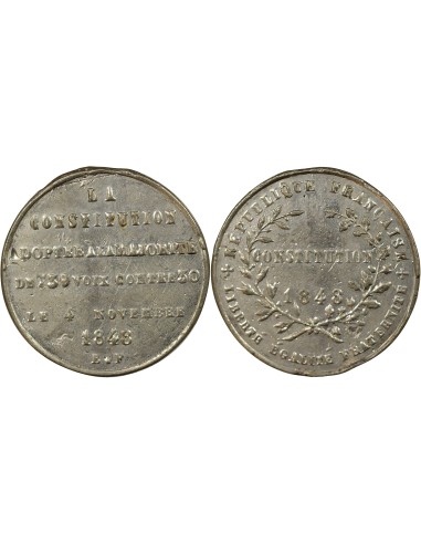 Adoption de la Constitution 1 médaille Etain 1848