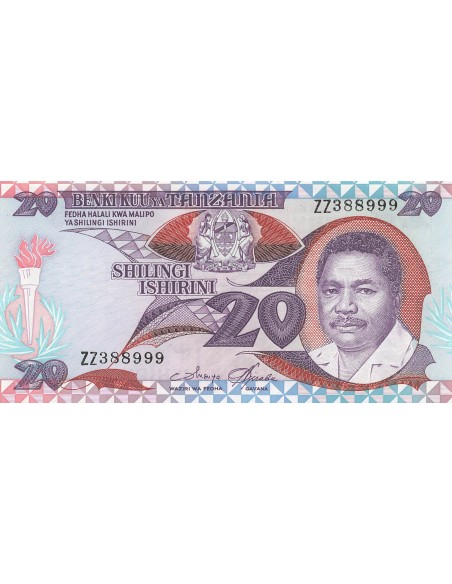 Tanzanie 20 shillings 1987