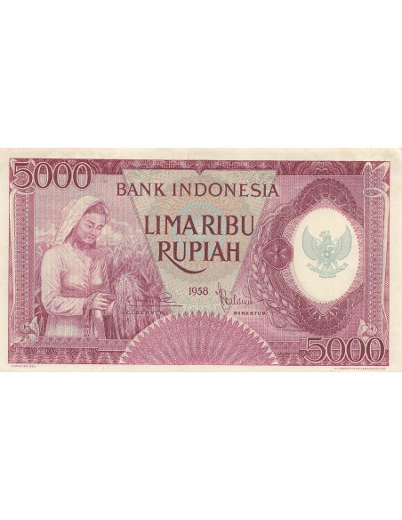Indonésie 5000 rupiah 1958