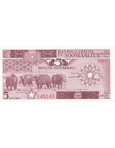 Somalie 5 shillings 1987
