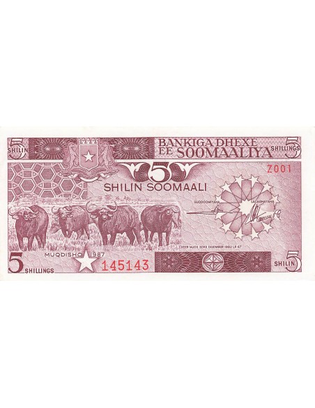 Somalie 5 shillings 1987