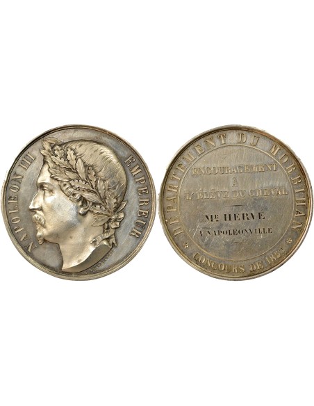 Napoléon III Concours Hippique 1 jeton Argent 1852 A Paris