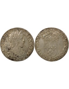 Louis XIV A la Mèche Longue 1/2 ecu Argent 1656 9 Rennes