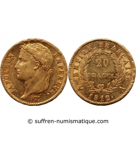 NAPOLEON Ier﻿ - 20 FRANCS OR 1812 A PARIS﻿