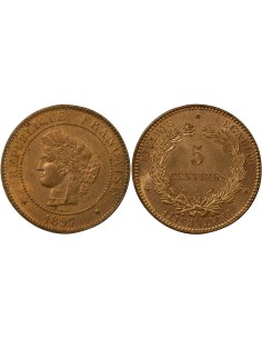 Cérès 5 centimes Bronze 1897 A - Paris