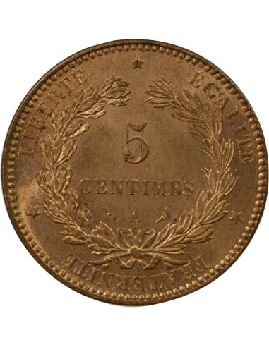 Cérès 5 centimes Bronze 1897 A - Paris