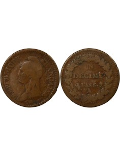 Dupré 1 décime Cuivre AN 5 A - Paris