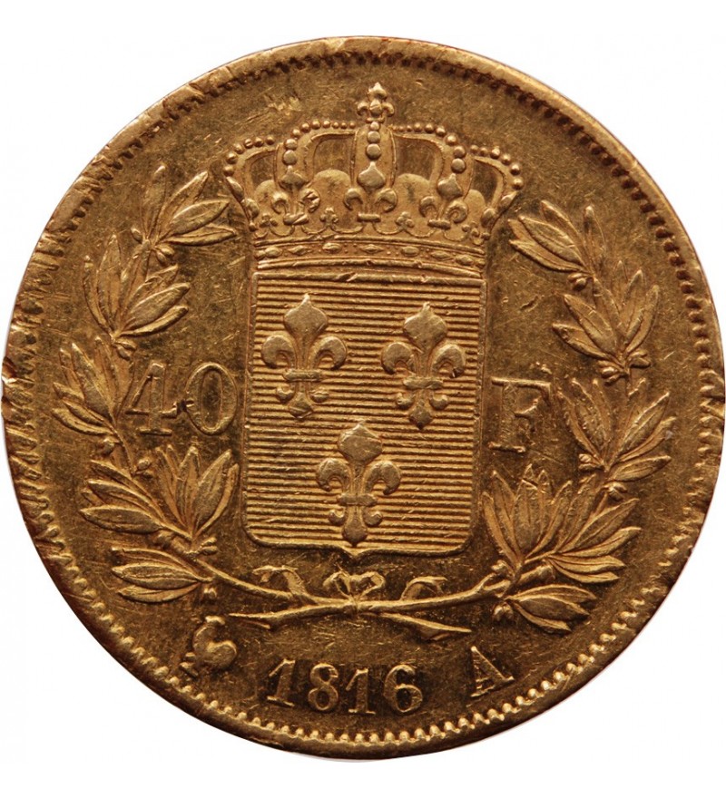 LOUIS XVIII﻿ - 40 FRANCS OR 1816 A PARIS﻿