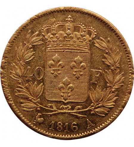 LOUIS XVIII﻿ - 40 FRANCS OR 1816 A PARIS﻿