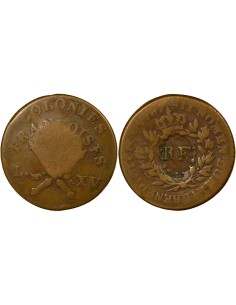 Colonies Françaises Louis XVI 1/4 escalin Cuivre 1793