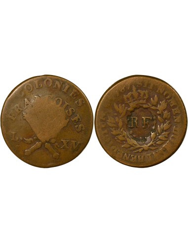 Colonies Françaises Louis XVI 1/4 escalin Cuivre 1793