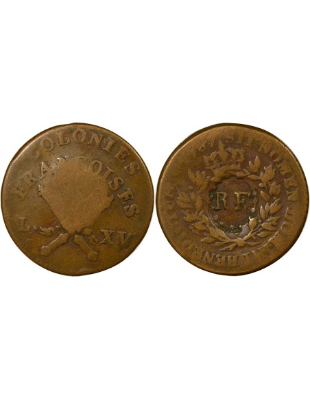 Colonies Françaises Louis XVI 1/4 escalin Cuivre 1793