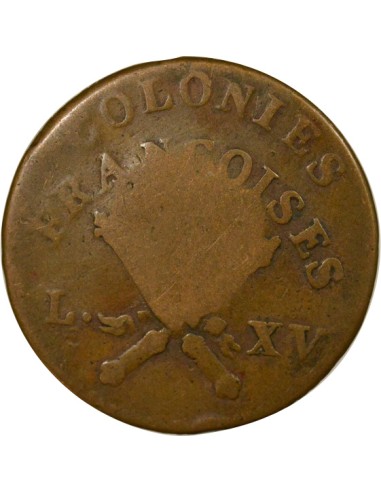 Colonies Françaises Louis XVI 1/4 escalin Cuivre 1793
