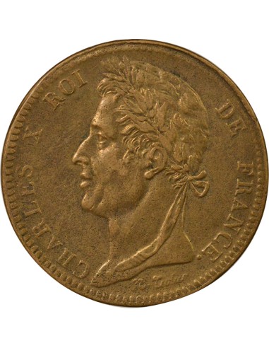 Colonies Françaises Charles X 10 centimes Bronze 1825 A - Paris