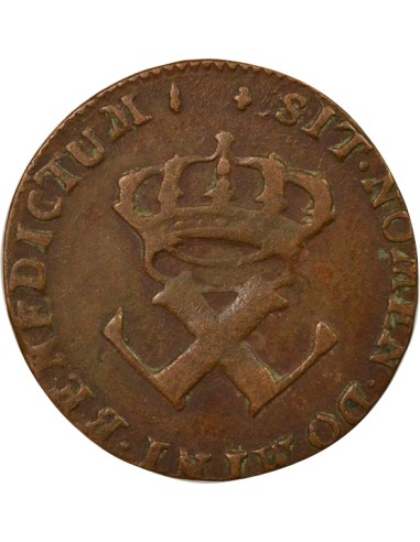 Colonies Françaises Louis XV 9 deniers Cuivre 1722 H La Rochelle