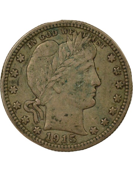 Etats Unis d'Amérique Barber 1/4 Dollar Argent 1915 Philadelphie