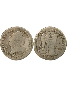 Louis XVI Au Génie 15 sols Argent 1791 I Limoges
