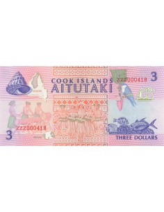 Iles Cook 3 dollars 1992