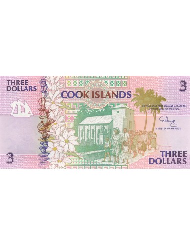 Iles Cook 3 dollars 1992