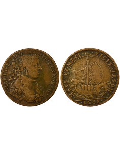 Marie-Thérèse 1 jeton Cuivre 1668