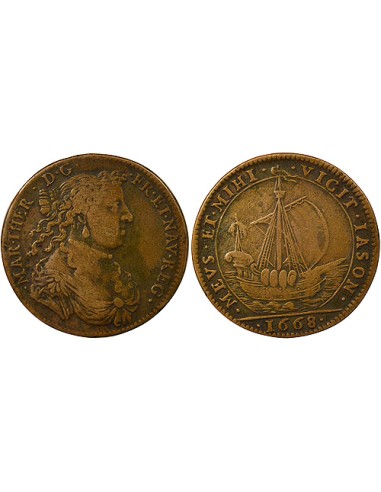 Marie-Thérèse 1 jeton Cuivre 1668