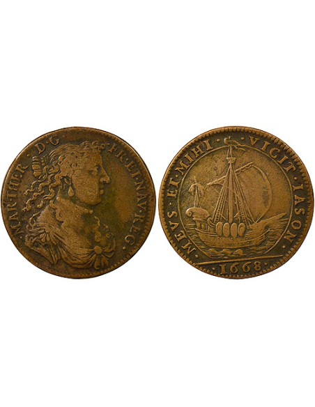 Marie-Thérèse 1 jeton Cuivre 1668