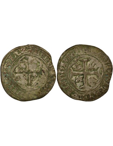 Louis XI A la Couronne 1 blanc Billon 1461-1483 B Rouen