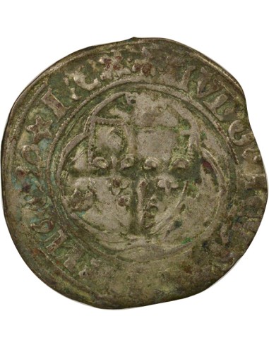 Louis XI A la Couronne 1 blanc Billon 1461-1483 B Rouen
