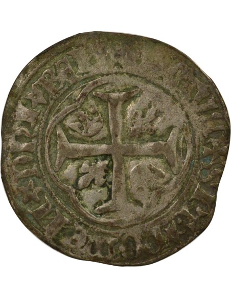 Louis XI A la Couronne 1 blanc Billon 1461-1483 B Rouen