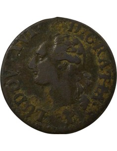 Louis XVI A l'Ecu 1 liard Cuivre 1785 T Nantes 2