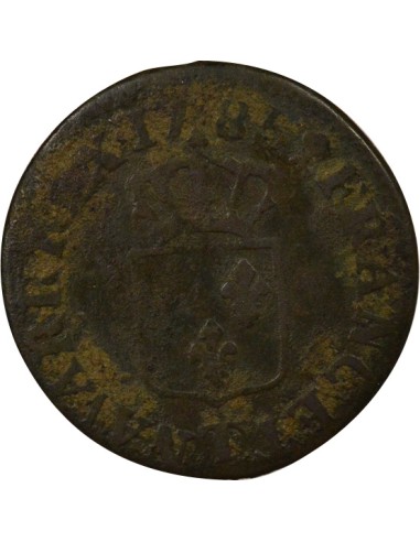 Louis XVI A l'Ecu 1 liard Cuivre 1785 T Nantes