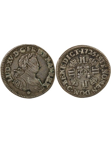 Louis XV aux Huit L 1/4 écu Argent 1725 C Caen