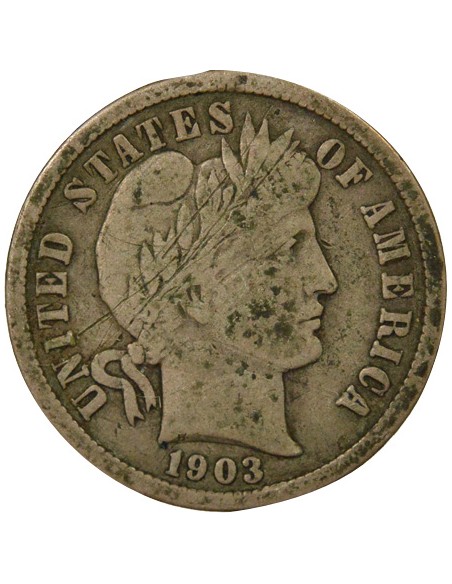 USA Barber 10 cents Argent 1903 O New Orleans