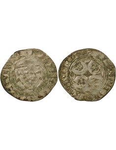 Charles VII A la Couronne 1 blanc à la couronne Billon 1456-1461 I Limoges