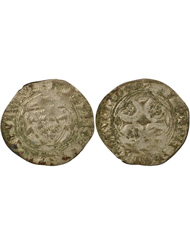 Charles VII A la Couronne 1 blanc à la couronne Billon 1456-1461 I Limoges