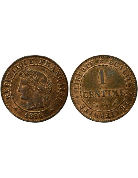Cérès 1 centime Bronze 1896 A - Paris