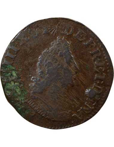 Louis XIV 4 deniers Cuivre 1696 BB Strasbourg