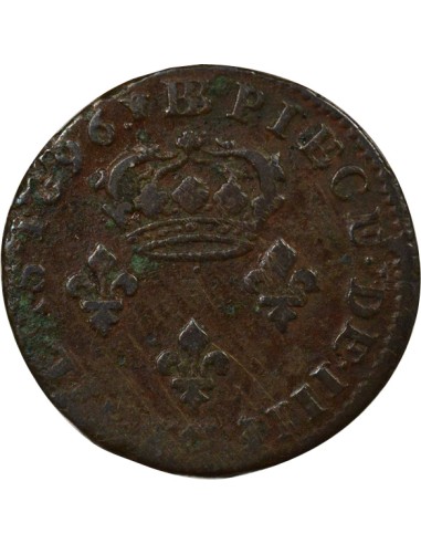 Louis XIV 4 deniers Cuivre 1696 BB Strasbourg