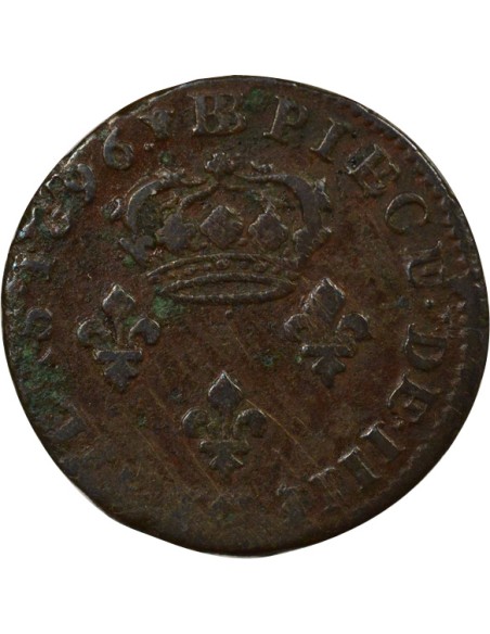 Louis XIV 4 deniers Cuivre 1696 BB Strasbourg