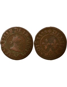 Henri III 1 denier Cuivre 1588 A - Paris