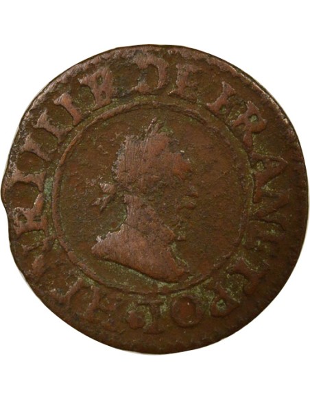 Henri III 1 denier Cuivre 1588 A - Paris