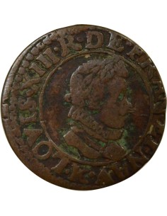 Louis XIII Type 2 1 double tournois Cuivre 1611 K Bordeaux 2