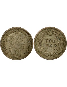 USA Barber 10 cents Argent 1914 Philadelphie