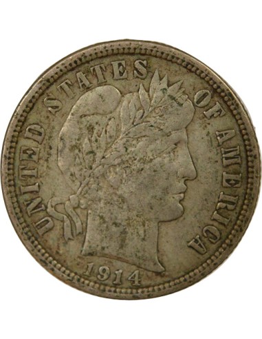 USA Barber 10 cents Argent 1914 Philadelphie