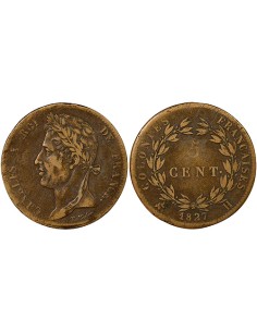 Colonies Françaises 5 centimes Bronze 1827 H La Rochelle