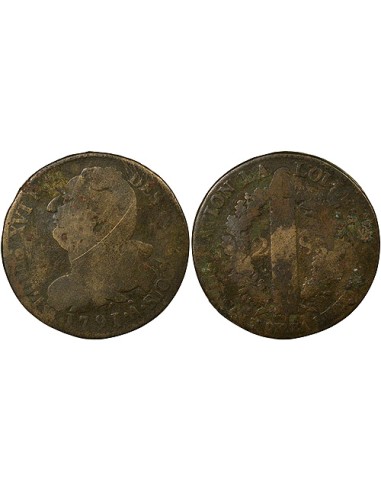 Louis XVI au Faisceau 2 sols Métal de Cloche 1791 A - Paris