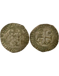 Louis XI A la Couronne 1 blanc Billon 1461-1483 C Saint-Lô
